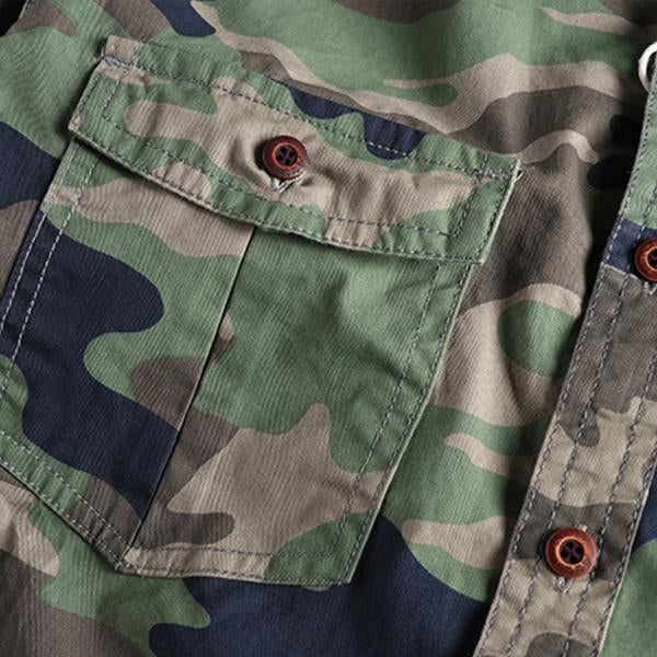 Mens Washed Camo Cargo Shirt 88116439M Shirts & Tops