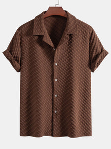 Houndstooth Jacquard Cuban Shirt