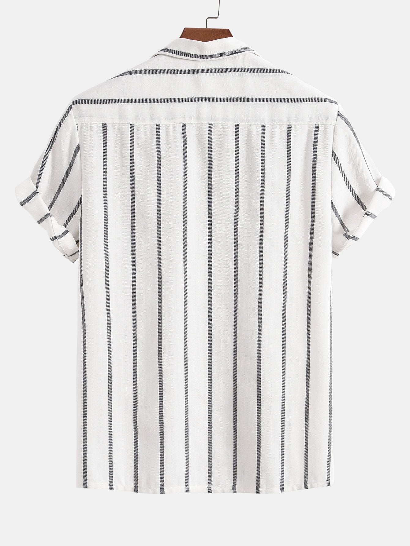 Cotton Blend Striped Cuban Shirt