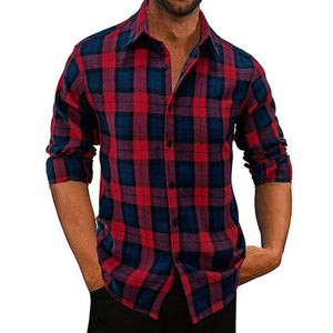 Men's Flannel Plaid Long Sleeve Shirt 26185028X