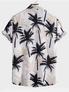 Palm Tree Print Button Up Shirt