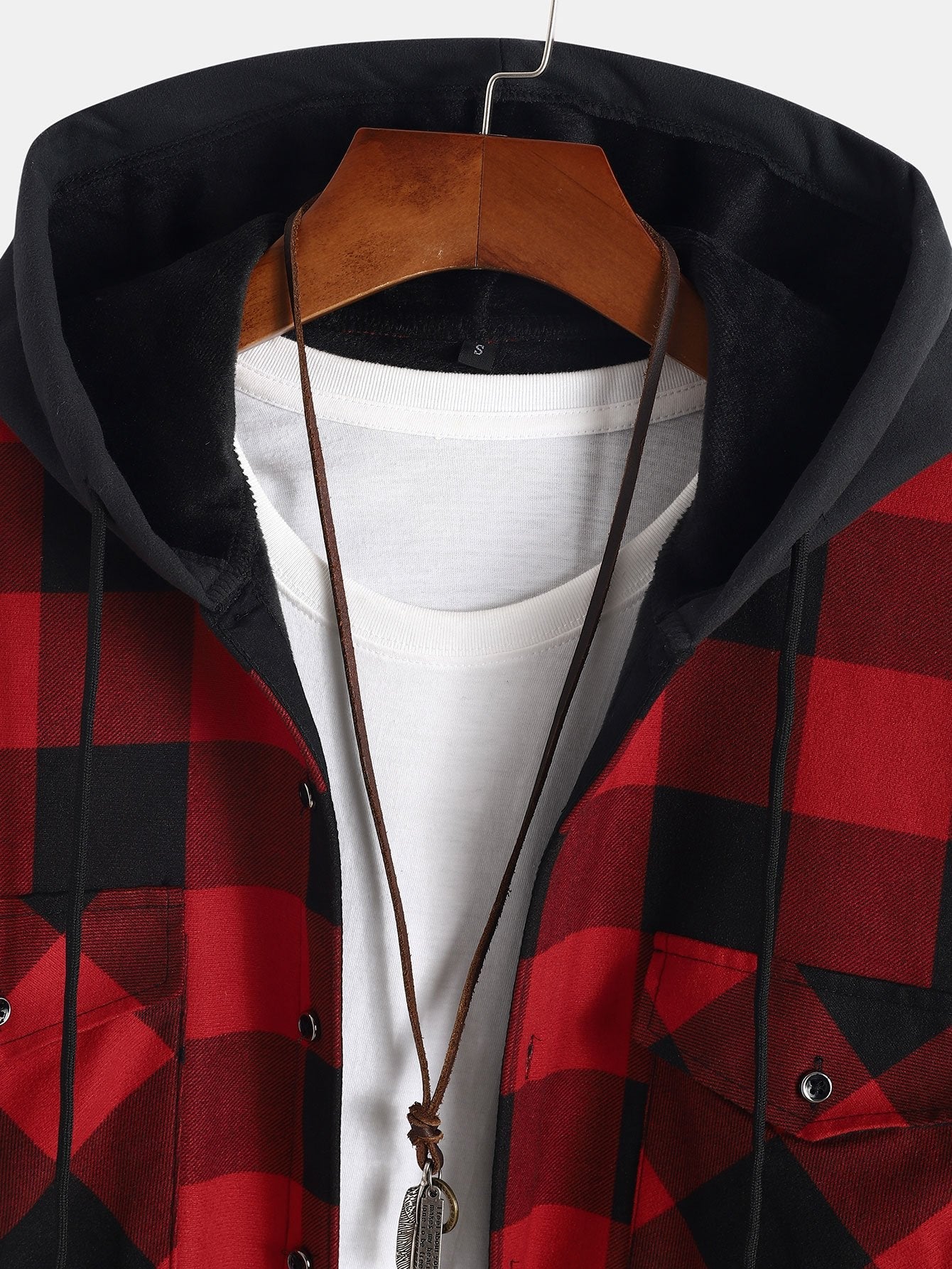 Flannel Fleece Lined Hooded Shirt