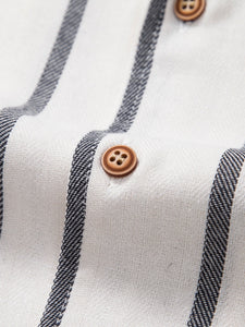 Cotton Blend Striped Cuban Shirt