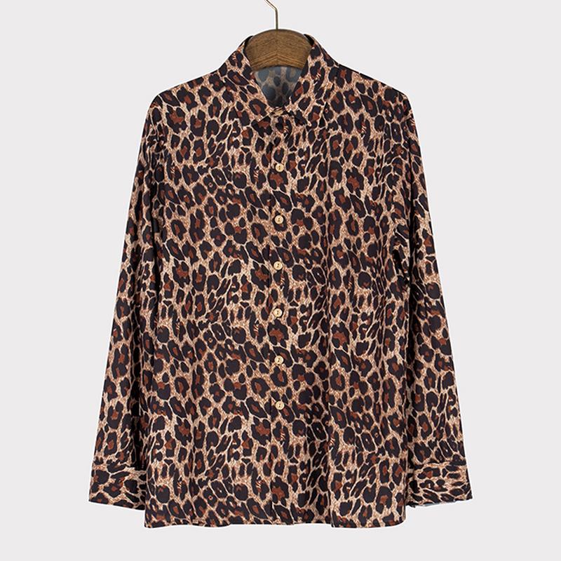 Men's Casual Leopard Print Long Sleeve Shirt 64197342M