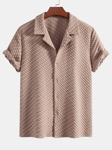 Houndstooth Jacquard Cuban Shirt