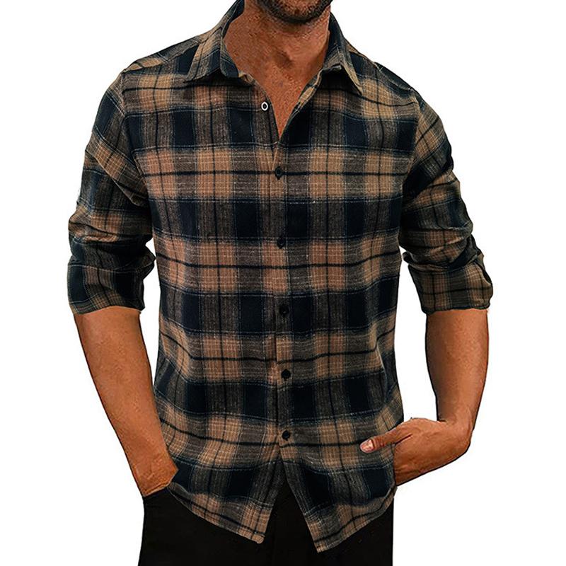 Men's Flannel Plaid Long Sleeve Shirt 26185028X