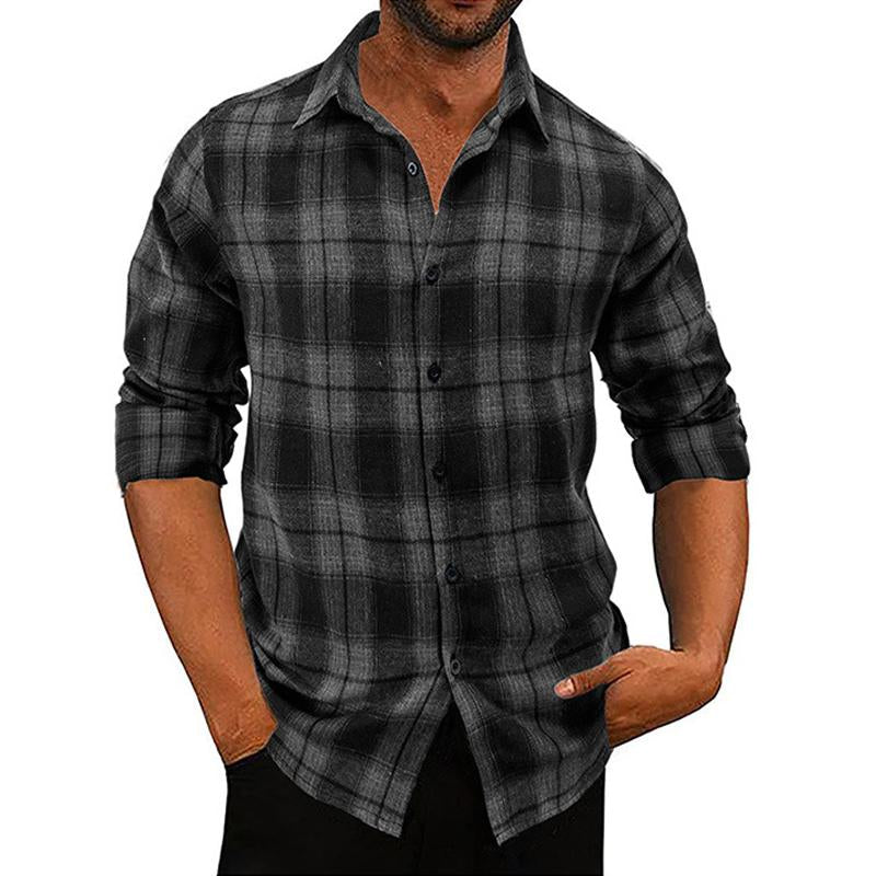 Men's Flannel Plaid Long Sleeve Shirt 26185028X