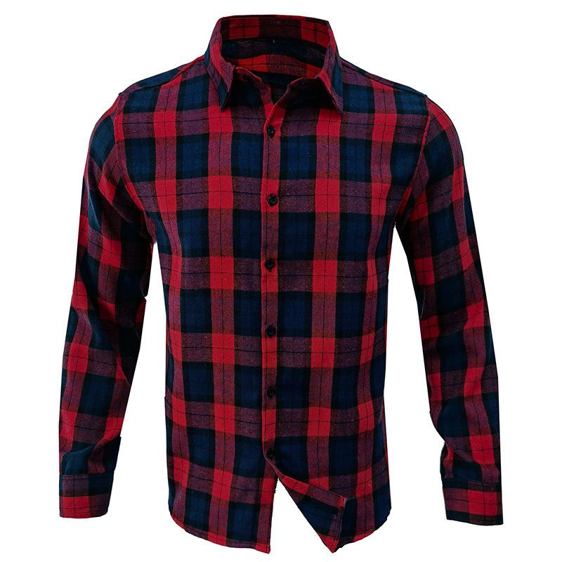 Men's Flannel Plaid Long Sleeve Shirt 26185028X