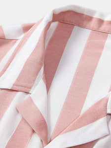 Striped Cuban Collar Shirt