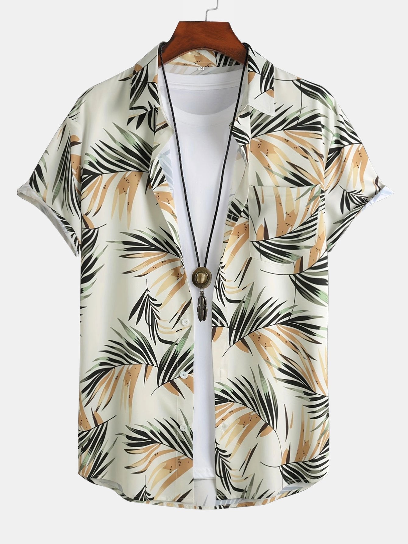 Leaf Print Button Up Shirt