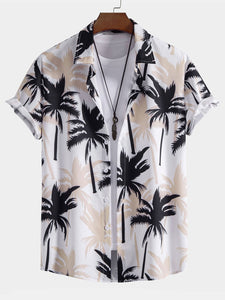 Palm Tree Print Button Up Shirt