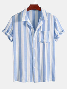 Striped Cuban Collar Shirt