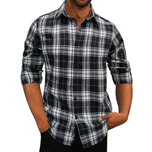 Men's Flannel Plaid Long Sleeve Shirt 26185028X