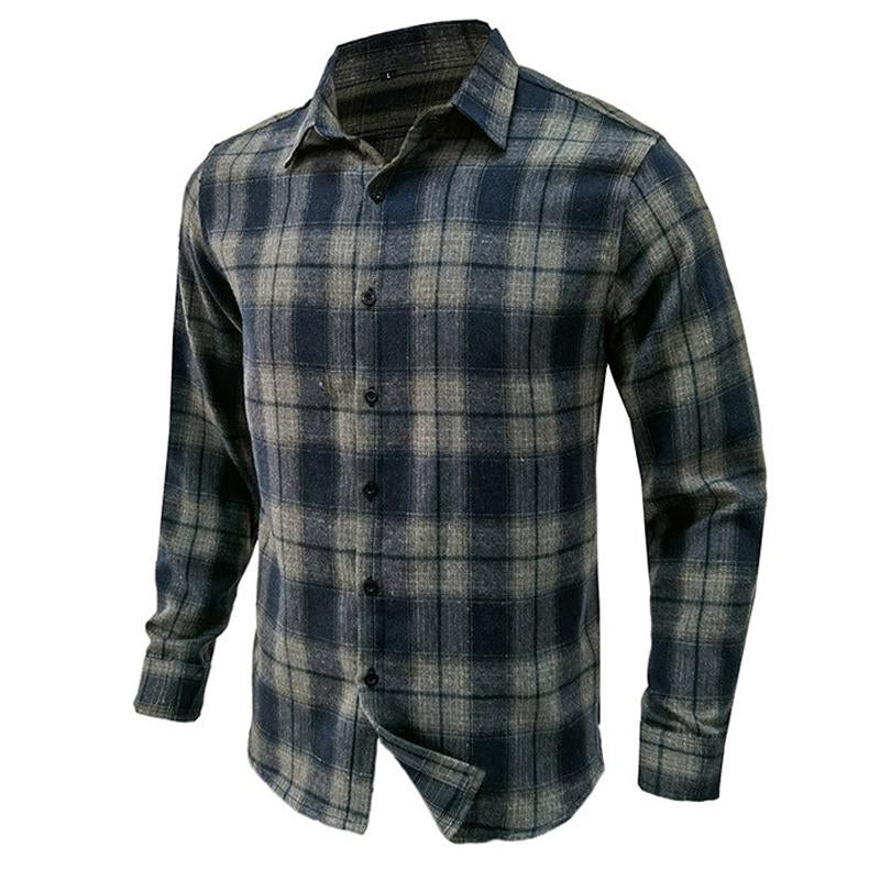 Men's Flannel Plaid Long Sleeve Shirt 26185028X