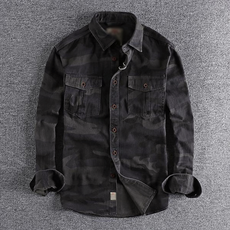 MEN'S WASHED CAMO CARGO SHIRT 88116439M