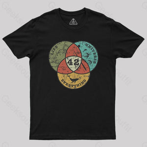 Life The Universe & Everything Nerdy Graphic T-Shirt Black / S