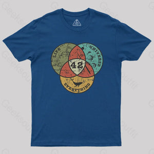 Life The Universe & Everything Nerdy Graphic T-Shirt Navy / S