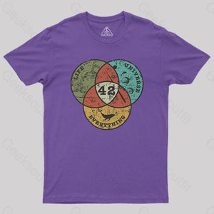 Life The Universe & Everything Nerdy Graphic T-Shirt Purple / S