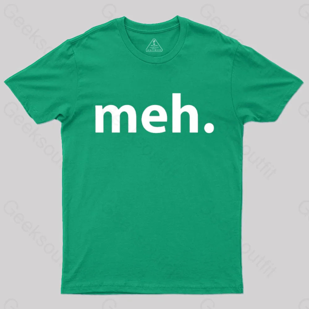 Meh Geek T-Shirt Green / S