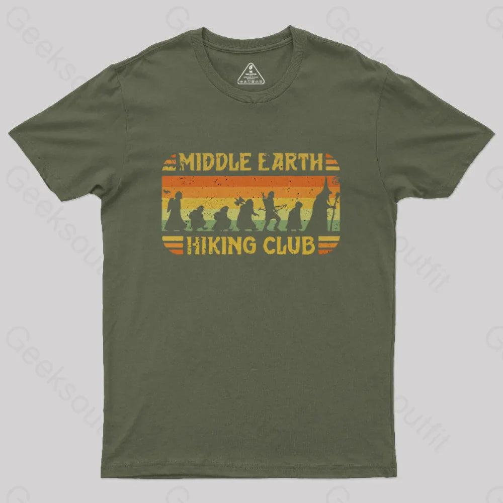 Middle Earth Hiking Club T-Shirt Army Green / S