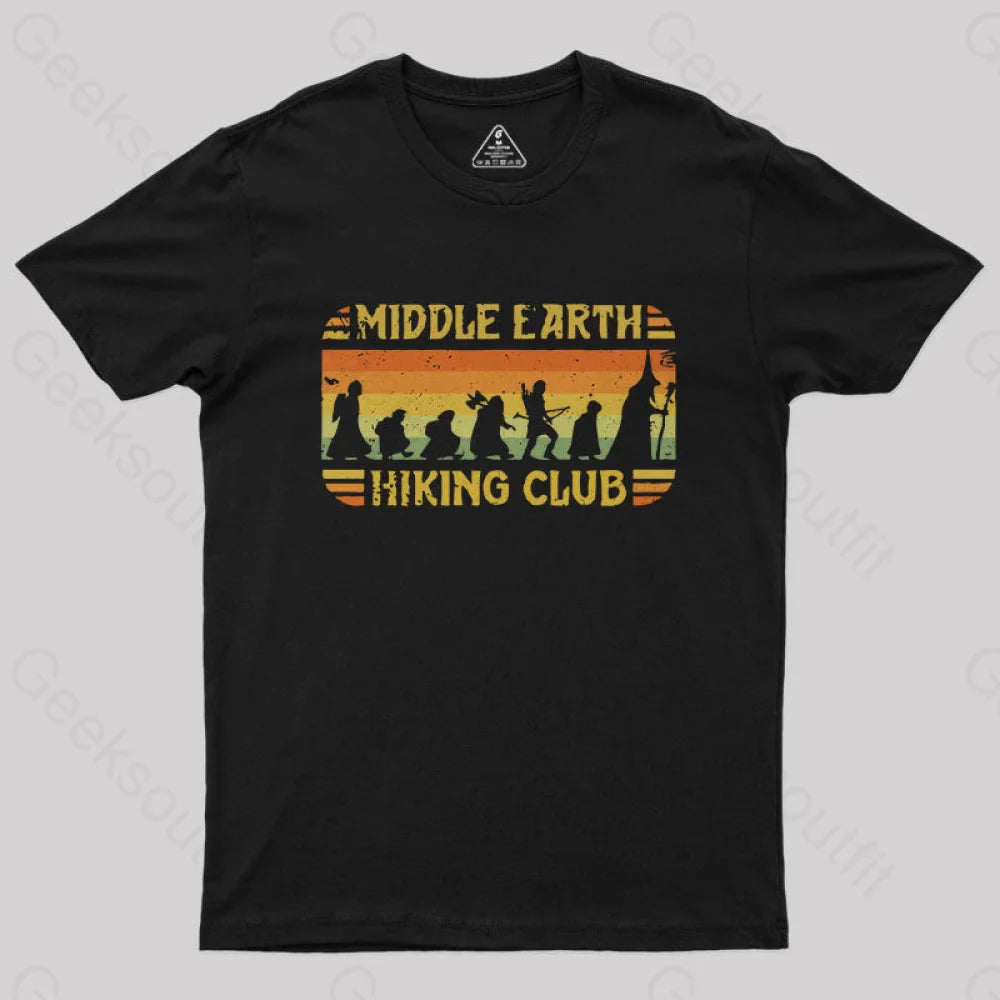 Middle Earth Hiking Club T-Shirt Black / S