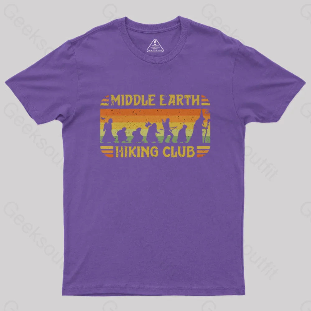 Middle Earth Hiking Club T-Shirt Purple / S