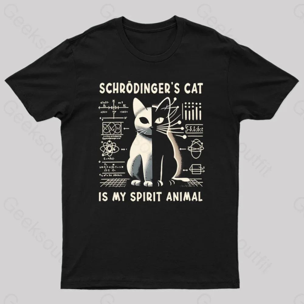 Schrodinger’s Сat Science Nerd T-Shirt Black / S