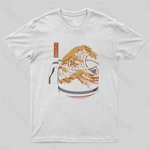 The Great Wave Of Coffee T-Shirt White / S