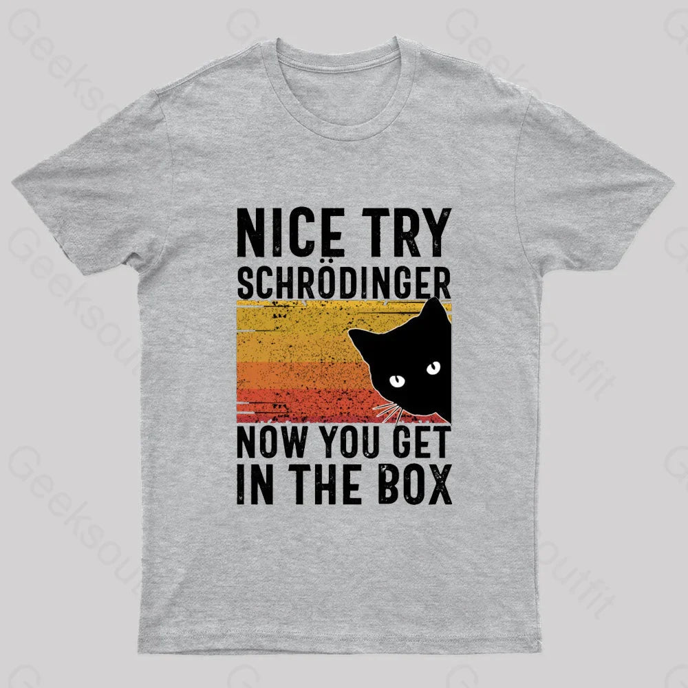 You Get Schrodinger’s Cat In The Box Nerd T-Shirt Grey / S