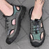 Men Anti Collision Rubbe Toe Lace Outdoor Leather Sandals