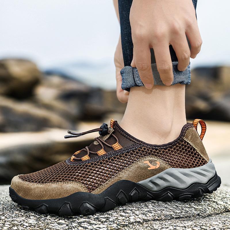 Men Braethable Mesh Fabric Large Size Soft Casual Outdoor Shoes
