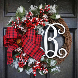 Christmas decorations Letter garland Door hanging Simulation red fruit wreath