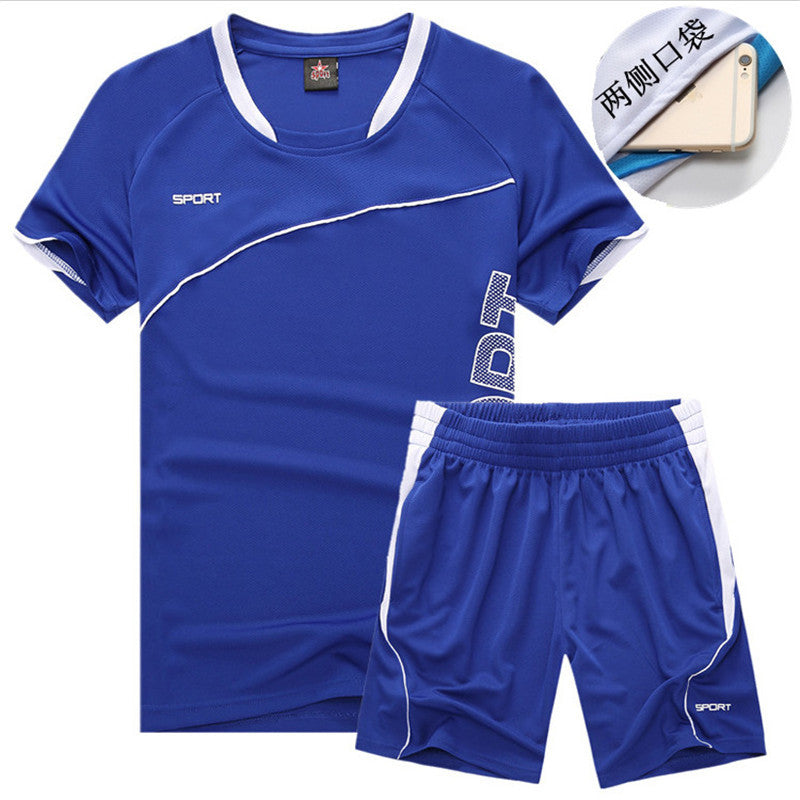 Plus Size Men's Sports Casual Short Sleeved Set