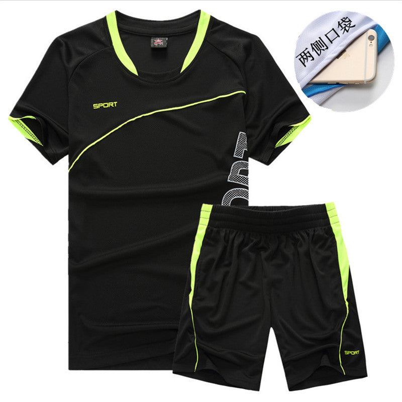 Plus Size Men's Sports Casual Short Sleeved Set