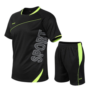 Plus Size Men's Sports Casual Short Sleeved Set