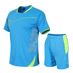 Plus Size Men's Sports Casual Short Sleeved Set