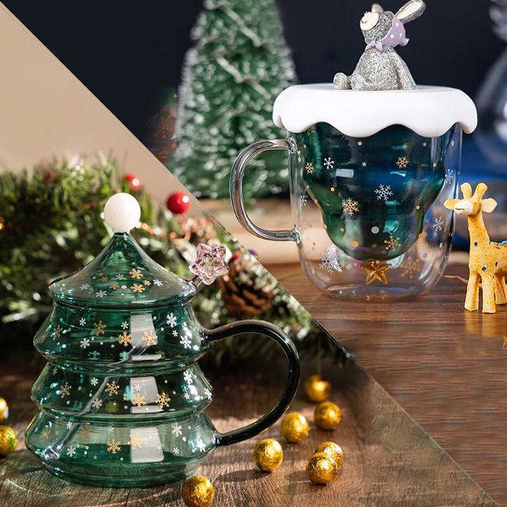 🎄 Christmas Special - Christmas Tree Glass Coffee Cup