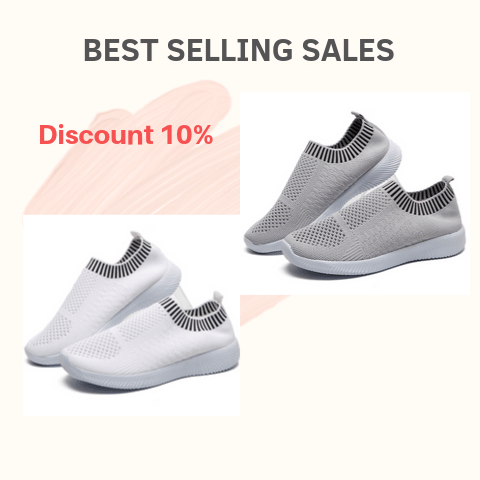 Mesh Women Casual Slip Shoes FlyKnit Breathable Sneakers Anti Soles