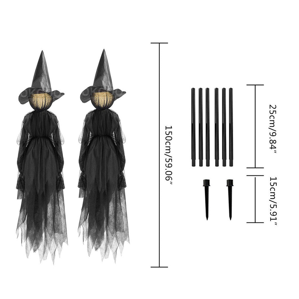Lighted Halloween Witch Stake Decoration