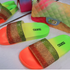 Women Ice Cream Color Rainbow Rhinestone Slippers