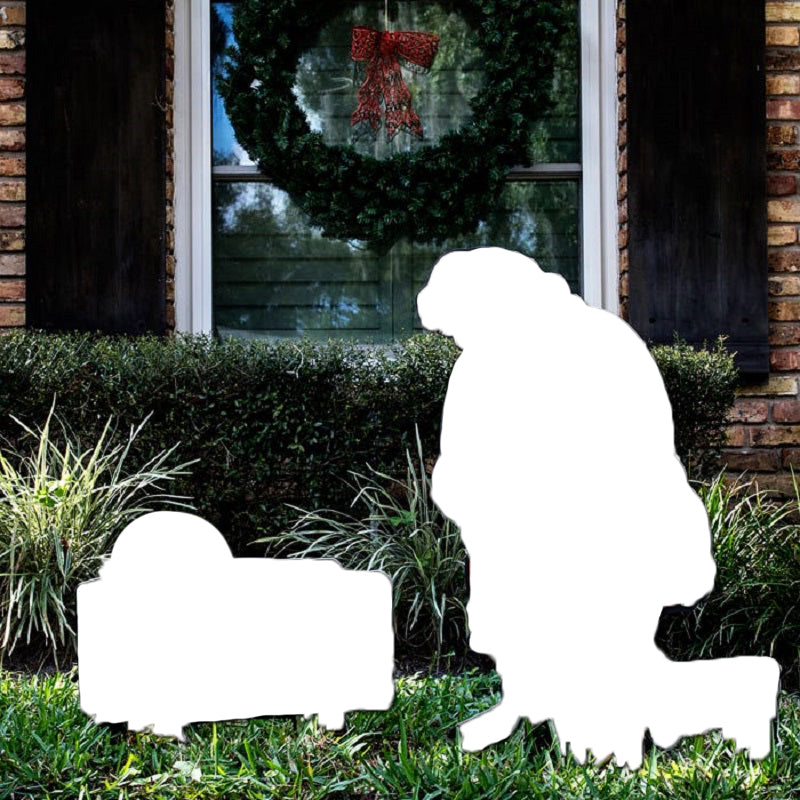 Frontyard Decor Kneeling Santa Nativity Set