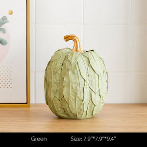 Leaf Covered Pumpkin Vase