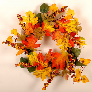 Thanksgiving Autumn Maple Leaf Rattan Wreath