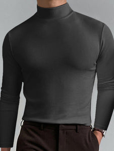 Long Sleeve Men's Solid Color T-shirt