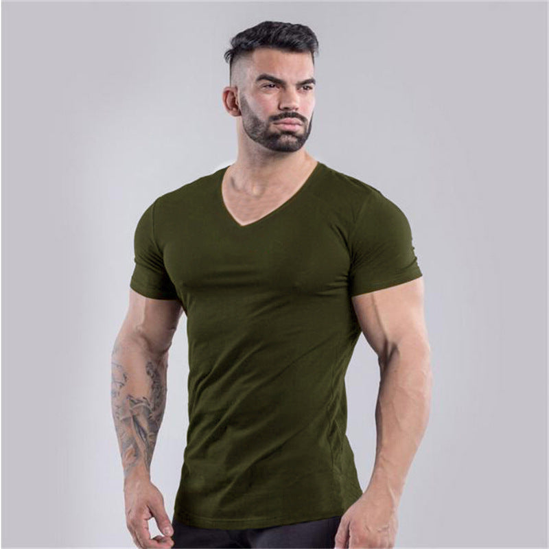 V-neck Pure Cotton Fitness Top