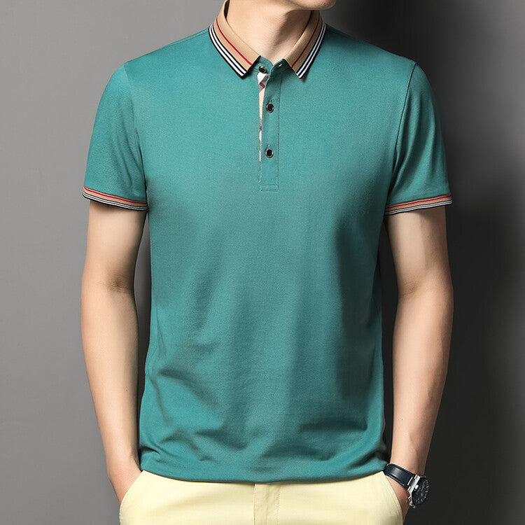 Silk Solid Color Printing Polo Shirt