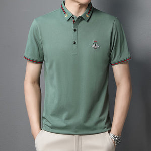 Men's Lapel Business Solid Color Cotton Polo Shirt