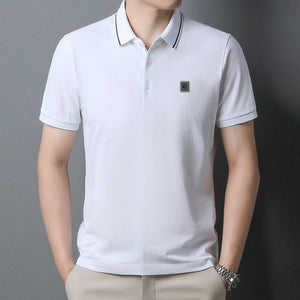 New Striped Business Casual Cotton Polo Shirt