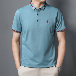 Men's Lapel Business Solid Color Cotton Polo Shirt