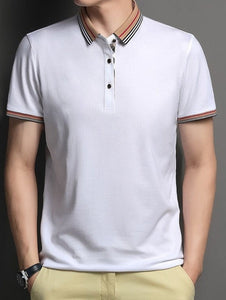 Silk Solid Color Printing Polo Shirt